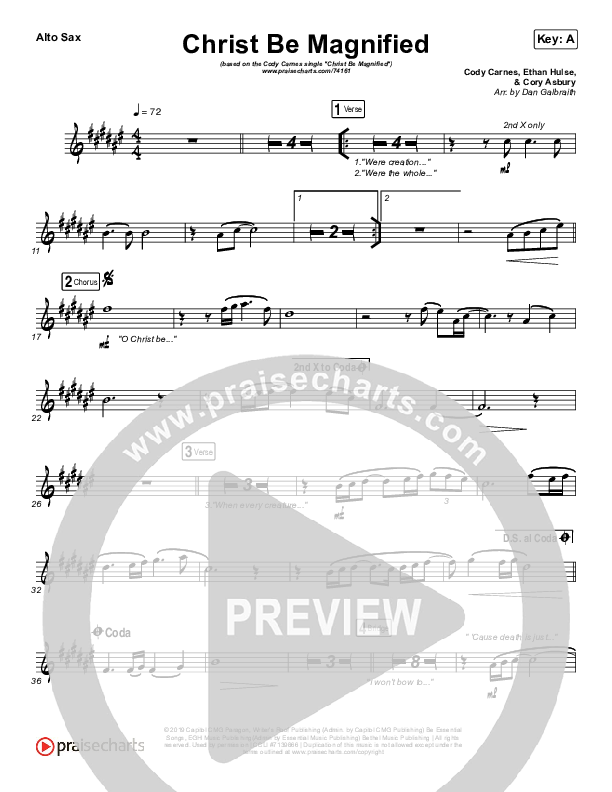 Christ Be Magnified Alto Sax (Cody Carnes)