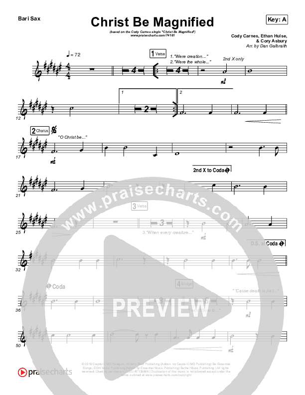Christ Be Magnified Bari Sax (Cody Carnes)