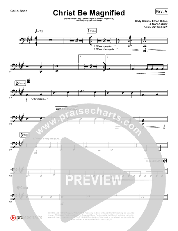 Christ Be Magnified Cello/Bass (Cody Carnes)