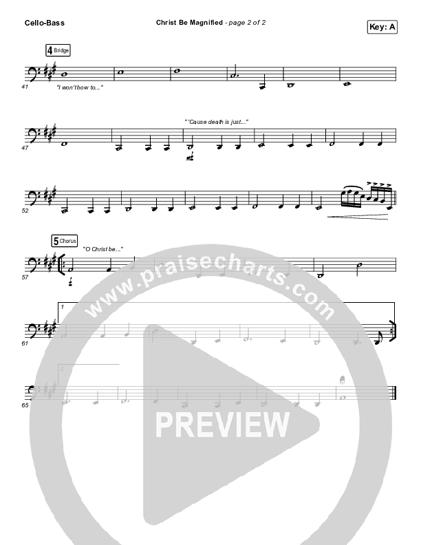 Christ Be Magnified Cello/Bass (Cody Carnes)