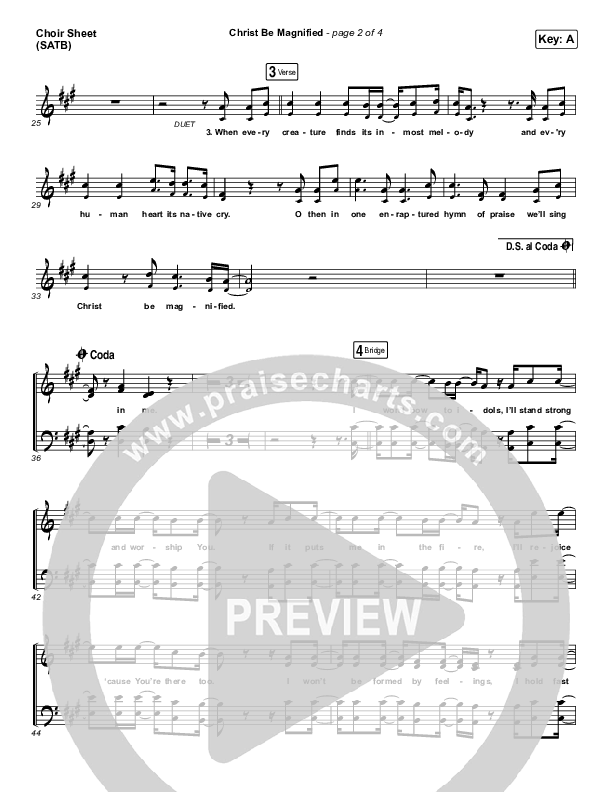 Christ Be Magnified Choir Sheet (SATB) (Cody Carnes)