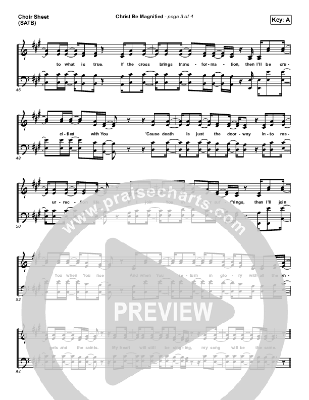 Christ Be Magnified Choir Sheet (SATB) (Cody Carnes)