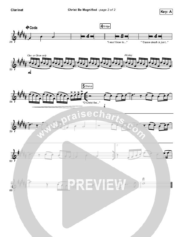 Christ Be Magnified Clarinet (Cody Carnes)