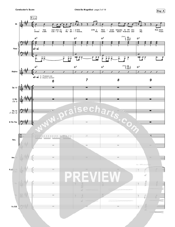 Christ Be Magnified Conductor's Score (Cody Carnes)