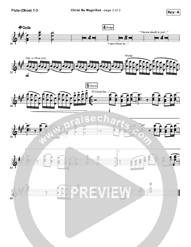 Christ Be Magnified Flute/Oboe 1/2/3 (Cody Carnes)