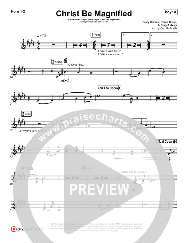 Christ Be Magnified French Horn 1/2 (Cody Carnes)