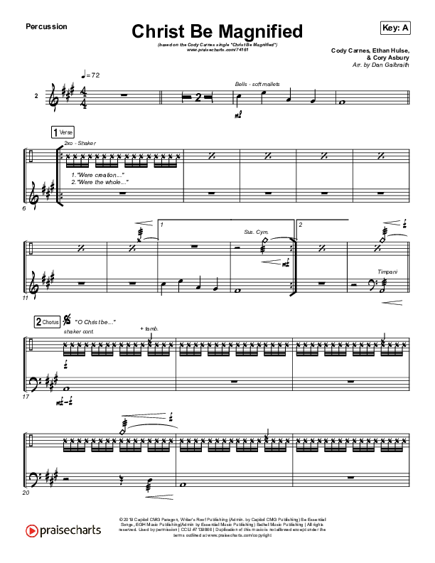 Christ Be Magnified Percussion (Cody Carnes)
