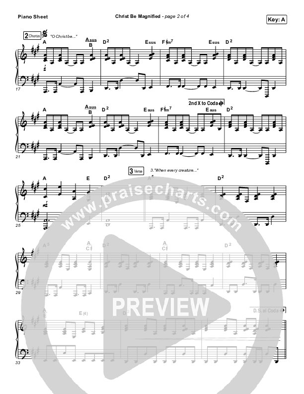 Christ Be Magnified Piano Sheet (Cody Carnes)