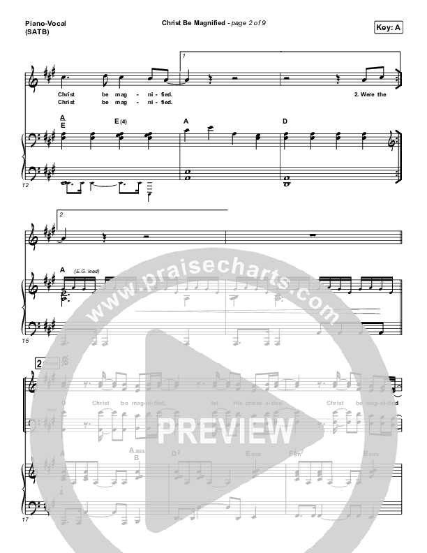 Christ Be Magnified Piano/Vocal (SATB) (Cody Carnes)
