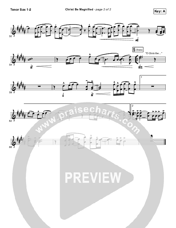 Christ Be Magnified Tenor Sax 1/2 (Cody Carnes)