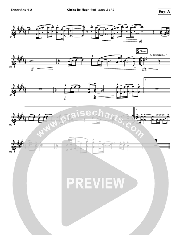 Christ Be Magnified Tenor Sax 1/2 (Cody Carnes)
