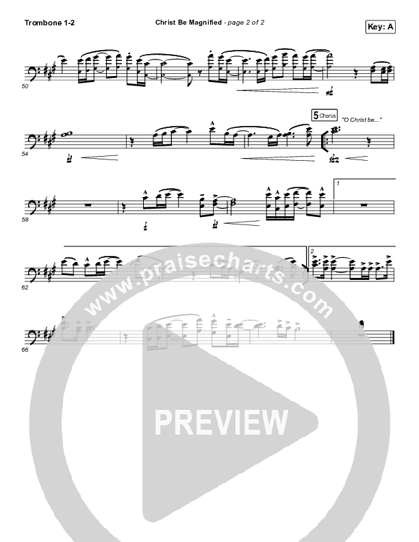 Christ Be Magnified Trombone 1/2 (Cody Carnes)