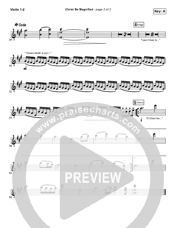 Christ Be Magnified Violin 1/2 (Cody Carnes)