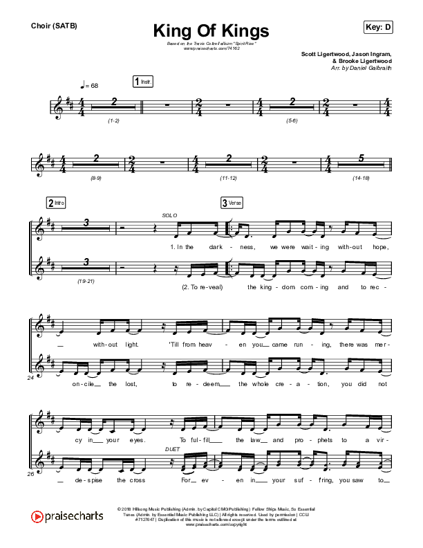 King Of Kings Choir Sheet (SATB) (Travis Cottrell / Lily Cottrell)