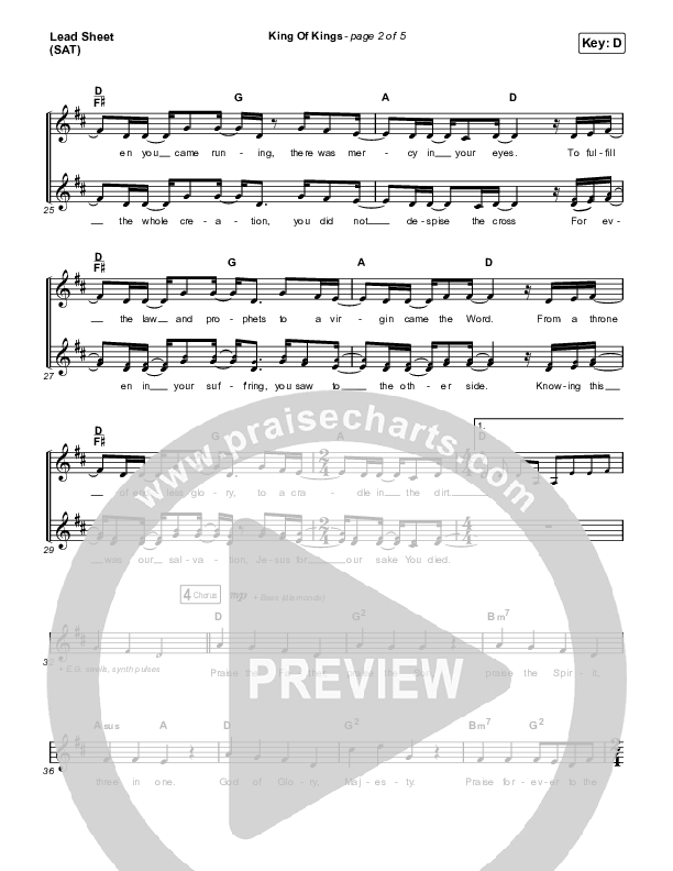 King Of Kings Lead Sheet (SAT) (Travis Cottrell / Lily Cottrell)