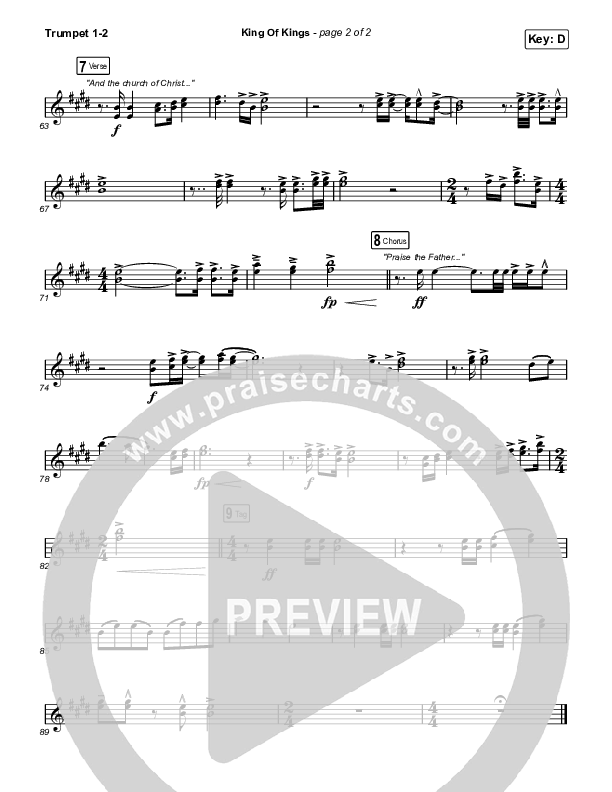 King Of Kings Trumpet 1,2 (Travis Cottrell / Lily Cottrell)