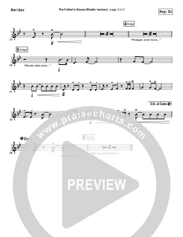 The Father's House (Studio) Bari Sax (Cory Asbury)