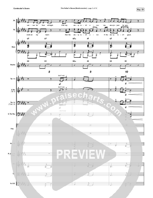 The Father’s House (Studio) Conductor's Score (Cory Asbury)