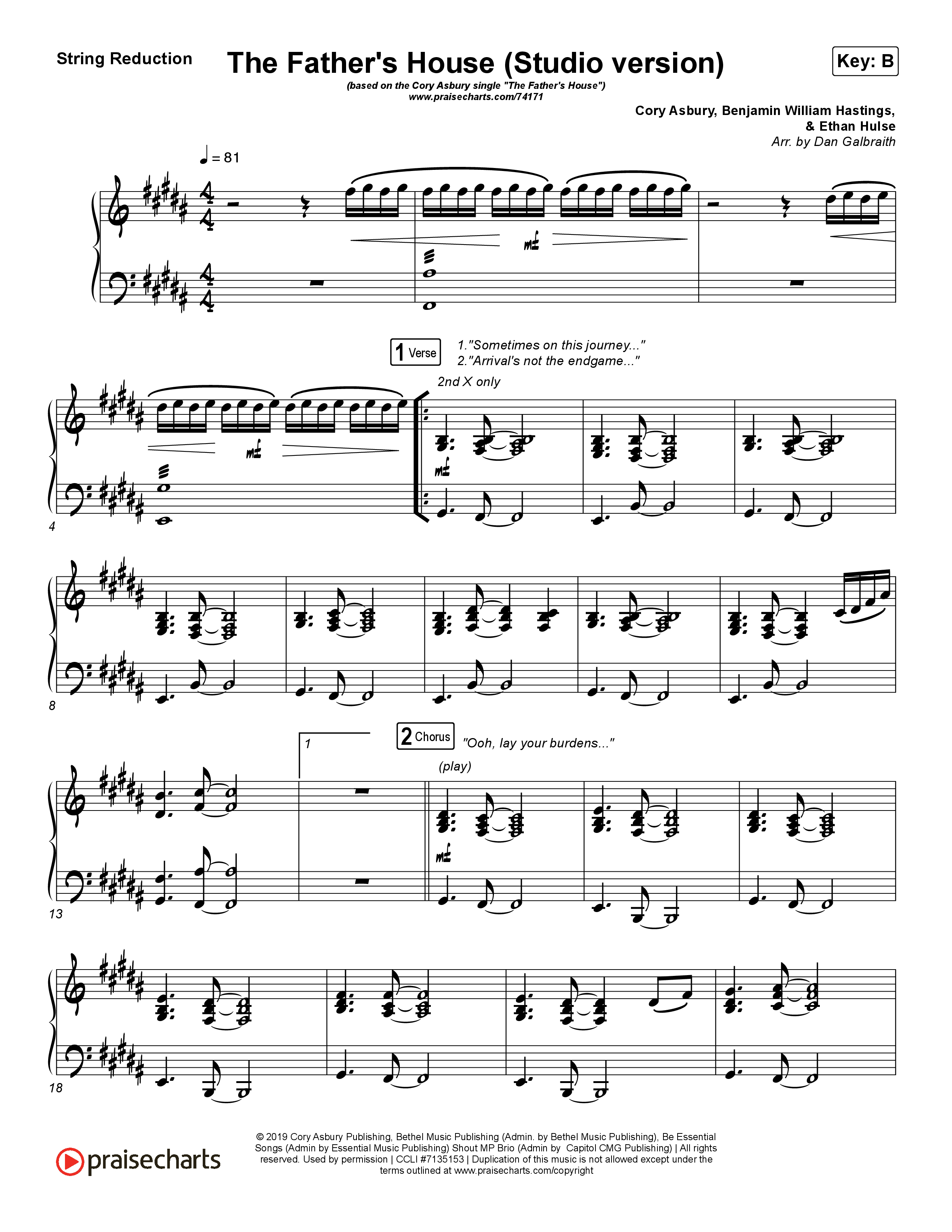 The Father's House (Studio) String Reduction (Cory Asbury)