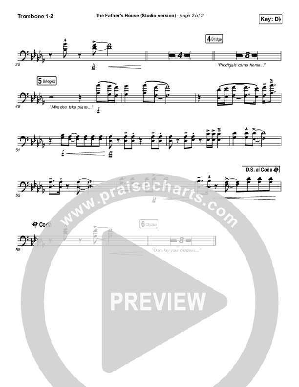 The Father's House (Studio) Trombone 1/2 (Cory Asbury)