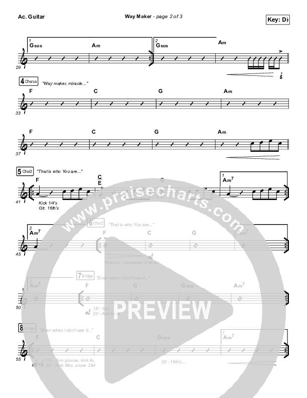 Way Maker (Live At Bethel) Acoustic Guitar (Paul McClure / Hannah McClure / The McClures)