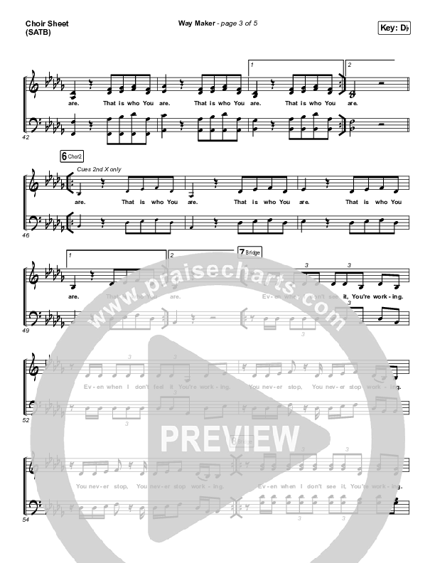 Way Maker (Live At Bethel) Choir Sheet (SATB) (Paul McClure / Hannah McClure / The McClures)