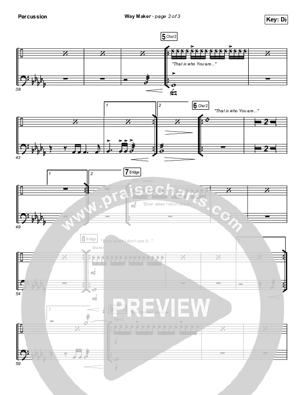 Way Maker (Live At Bethel) Percussion (Paul McClure / Hannah McClure / The McClures)