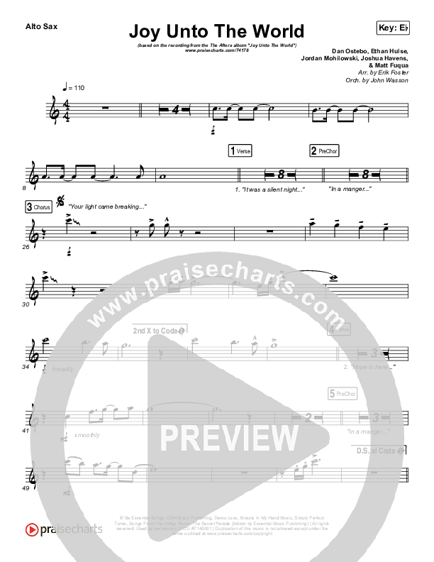 Joy Unto The World Alto Sax (The Afters)