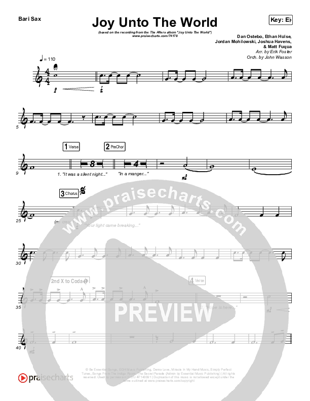 Joy Unto The World Bari Sax (The Afters)