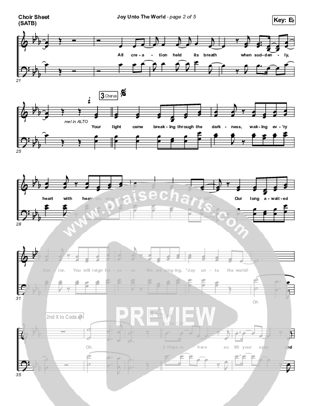 Joy Unto The World Choir Sheet (SATB) (The Afters)
