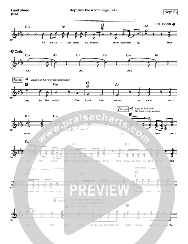 Joy Unto The World Lead Sheet (SAT) (The Afters)