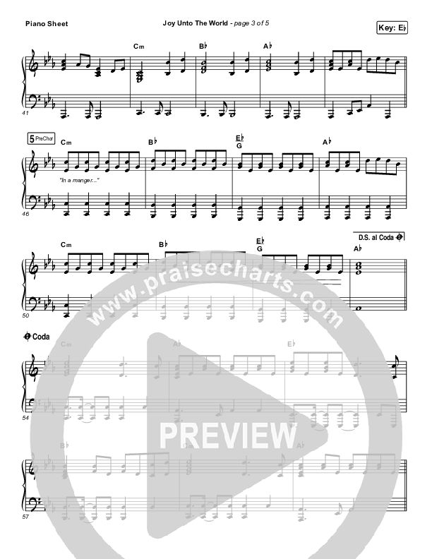 Joy Unto The World Piano Sheet (The Afters)