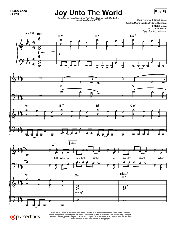 Joy Unto The World Piano/Vocal Pack (The Afters)