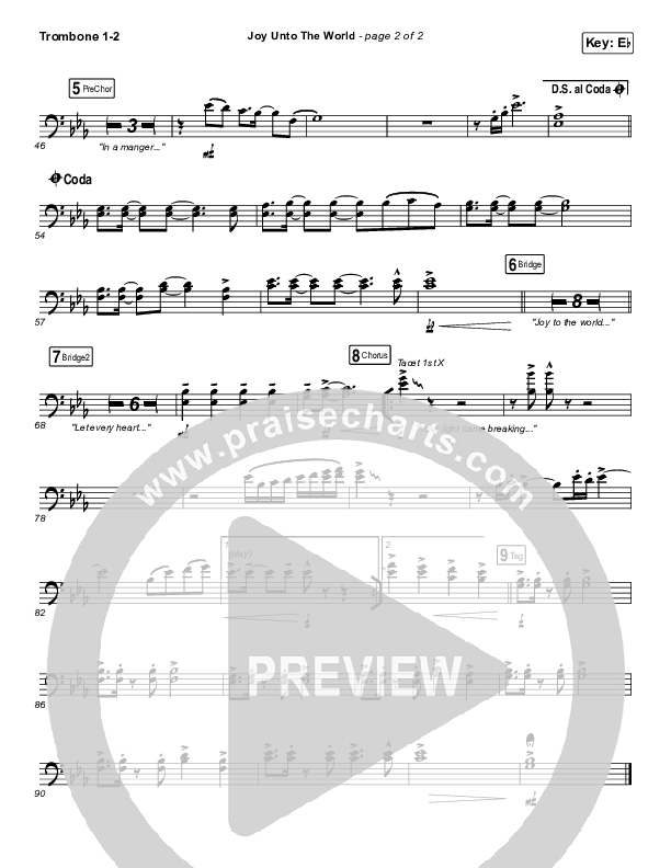 Joy Unto The World Trombone 1/2 (The Afters)