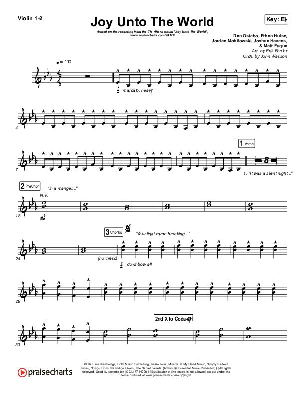 Joy Unto The World Violin 1/2 (The Afters)