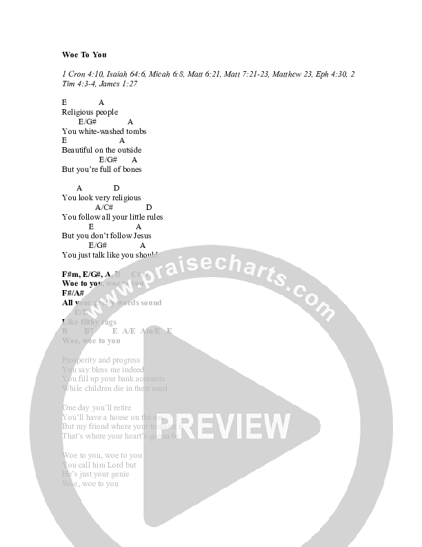 Woe To You Chords & Lyrics (Matt Papa)