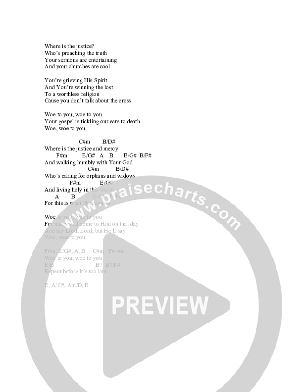 Woe To You Chords & Lyrics (Matt Papa)