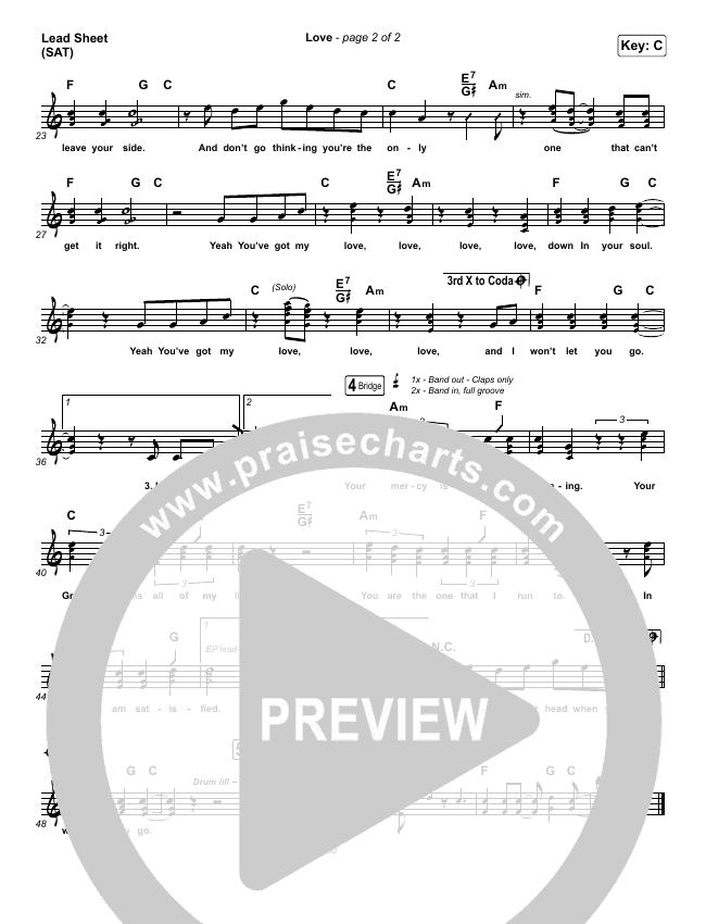 Love Sheet Music We Are Messengers Praisecharts In every situation he is our hope and we will praise him. love sheet music we are messengers