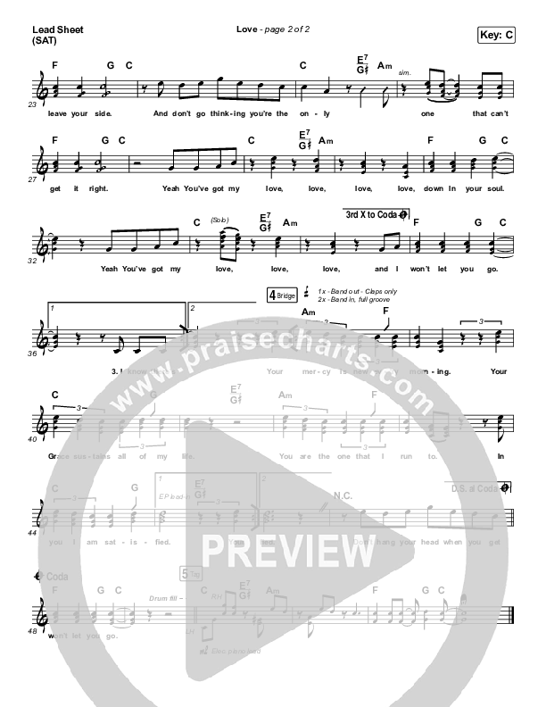 Love Lead Sheet (SAT) (We Are Messengers)