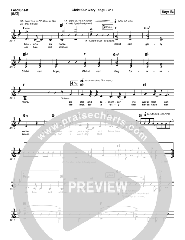 Christ Our Glory Lead Sheet (SAT) (Sovereign Grace)