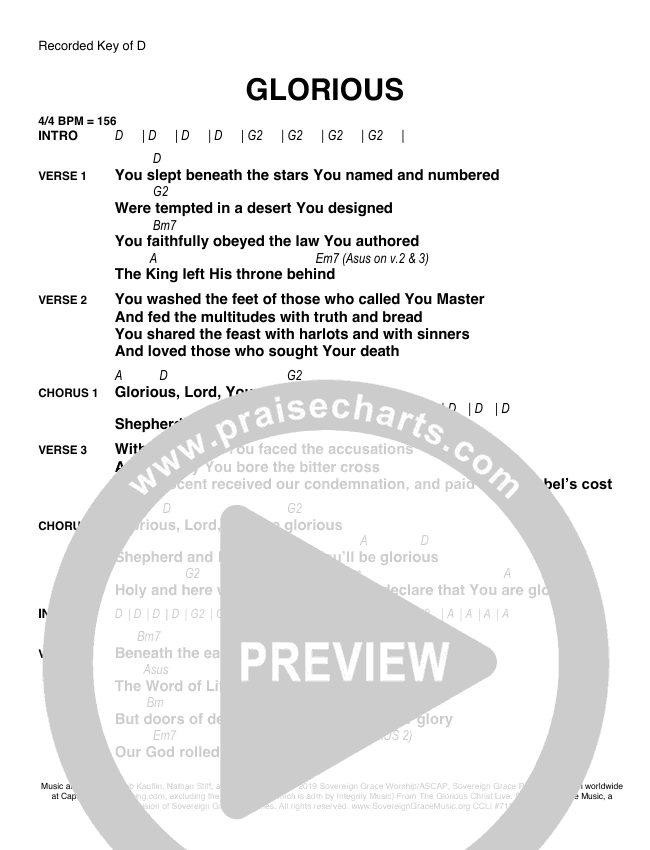 Glorious Chords (Sovereign Grace) - PraiseCharts
