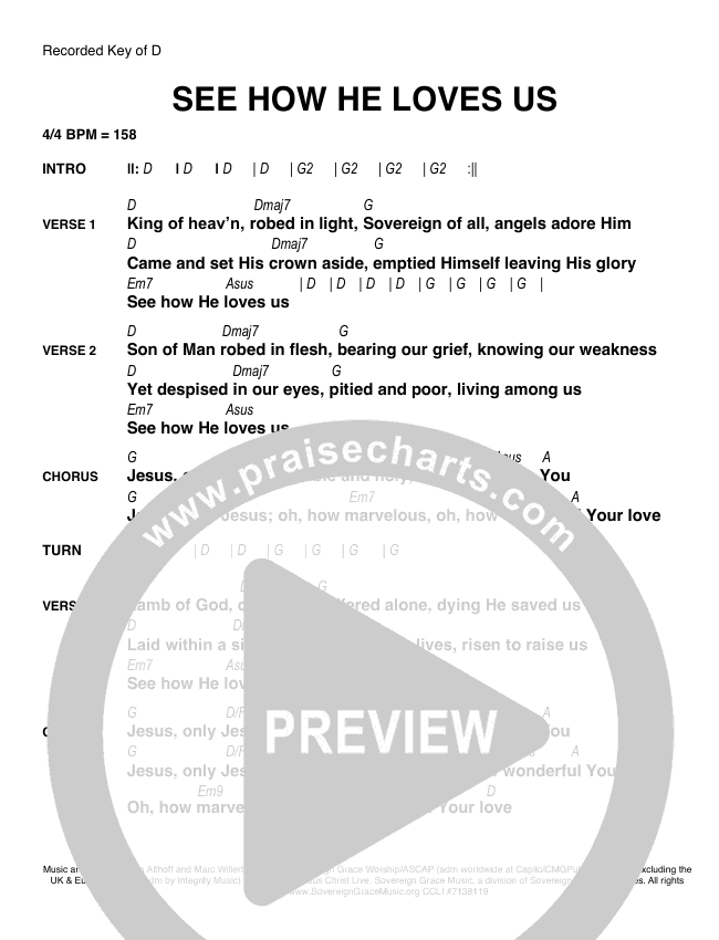 See How He Loves Us Chords PDF (Sovereign Grace) PraiseCharts