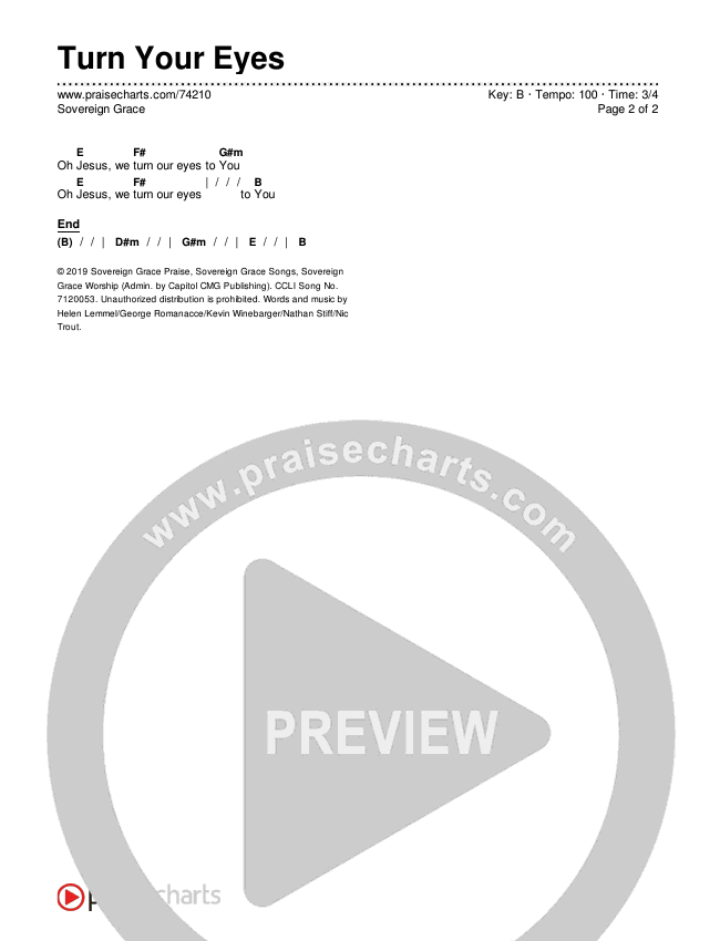 Turn Your Eyes Chords & Lyrics (Sovereign Grace)
