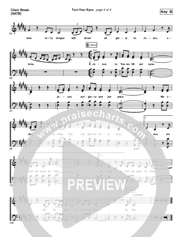 Turn Your Eyes Choir Vocals (SATB) (Sovereign Grace)