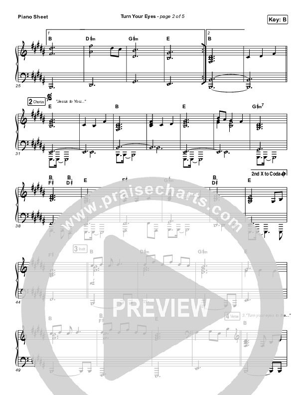 Turn Your Eyes Piano Sheet (Sovereign Grace)