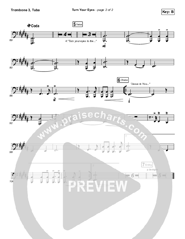 Turn Your Eyes Trombone 3/Tuba (Sovereign Grace)