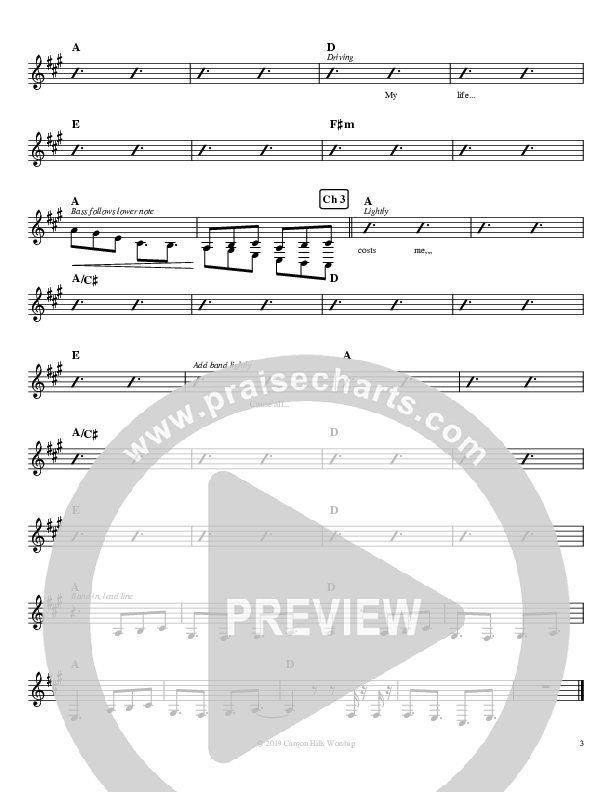 Jesus My Treasure Rhythm Chart (Canyon Hills Worship)