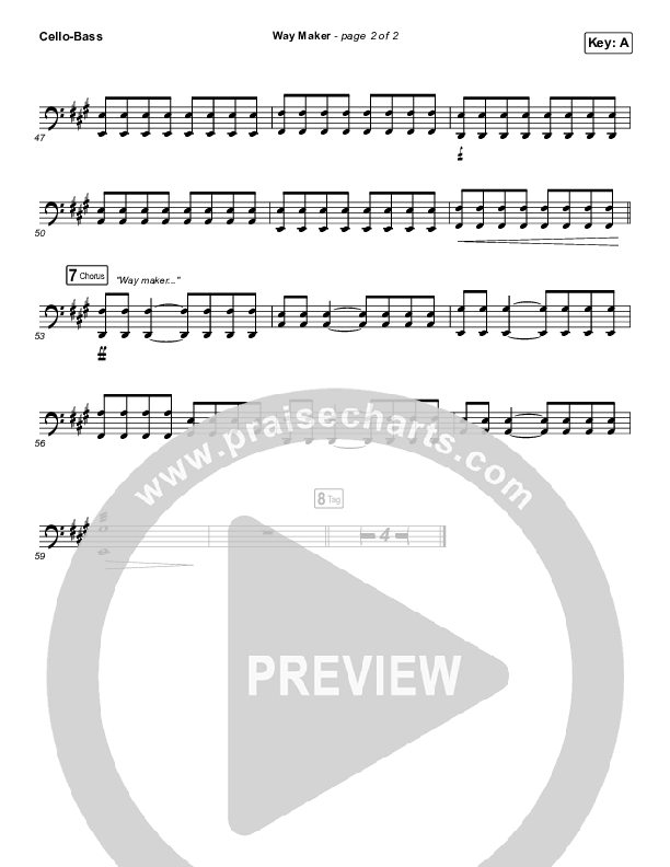 Way Maker Cello/Bass (Mandisa)