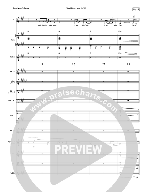 Way Maker Conductor's Score (Mandisa)