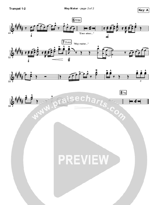 Way Maker Trumpet 1,2 (Mandisa)